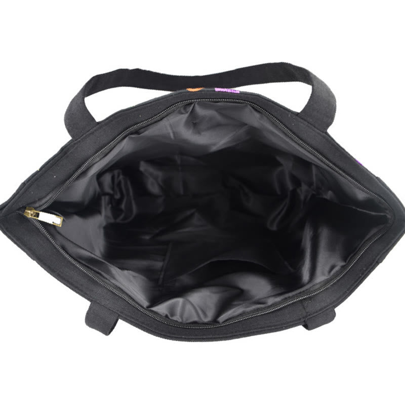 Sac à main en toile brodée Buddha Stones Galsang Magpie Pivoine Camélia Chrysanthème