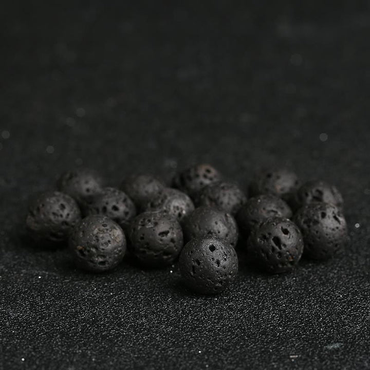 Bracelet de guérison en pierre de lave et grès bleu avec Buddha Stones