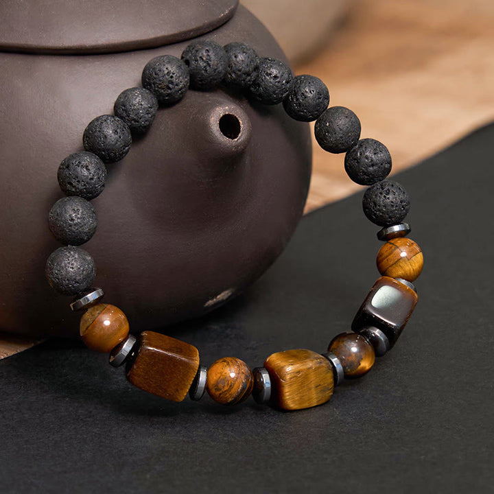 Bracelet calme en Buddha Stones et cristaux divers