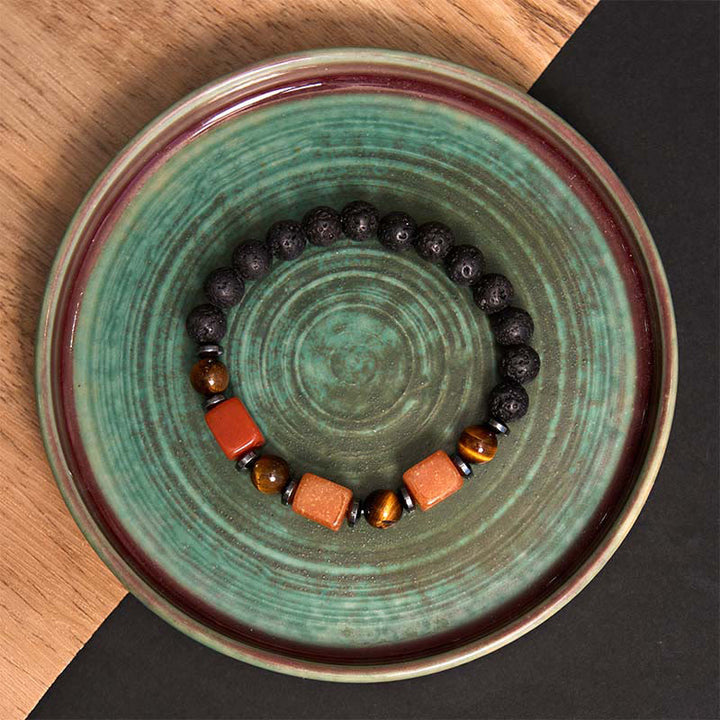 Bracelet calme en Buddha Stones et cristaux divers