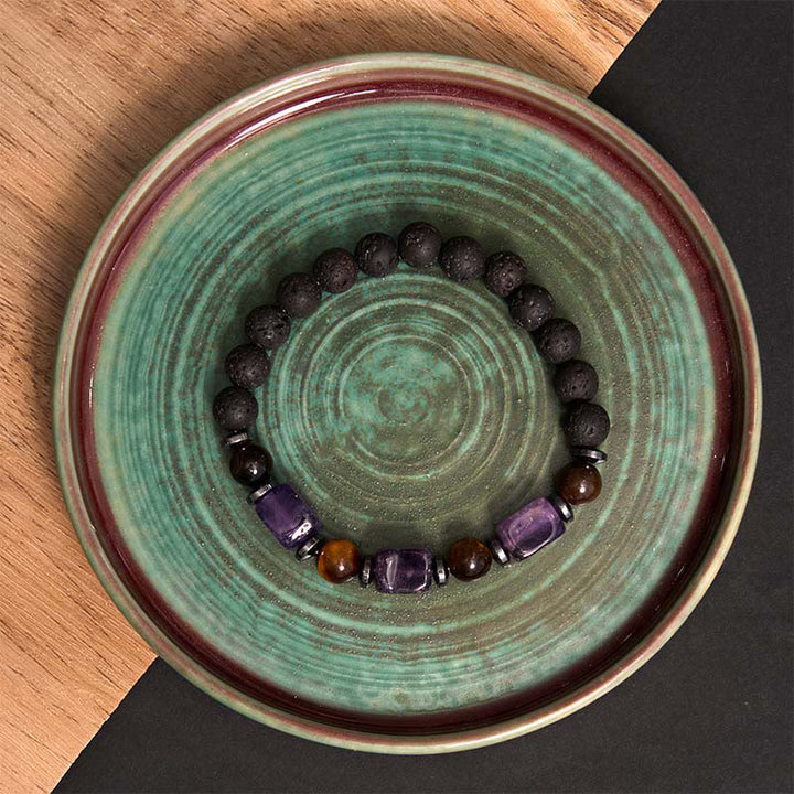Bracelet calme en Buddha Stones et cristaux divers