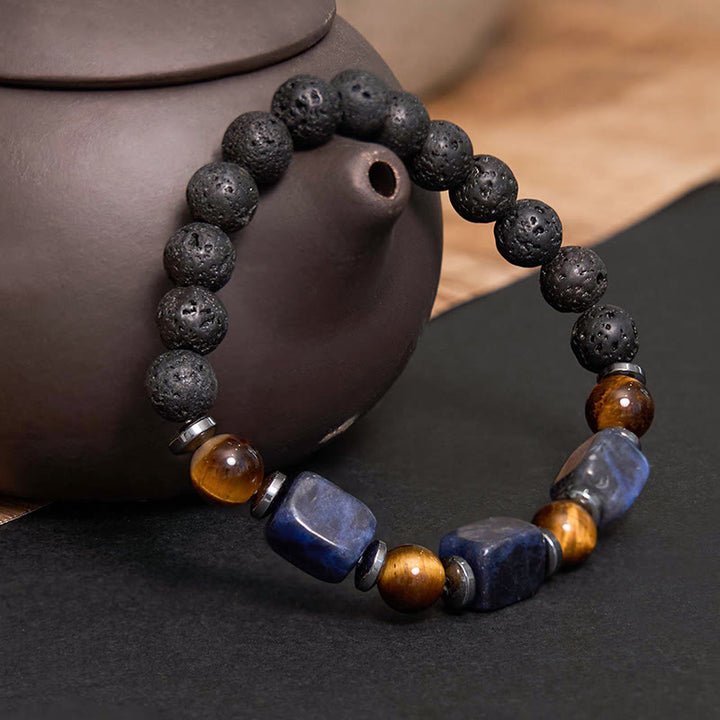 Bracelet calme en Buddha Stones et cristaux divers