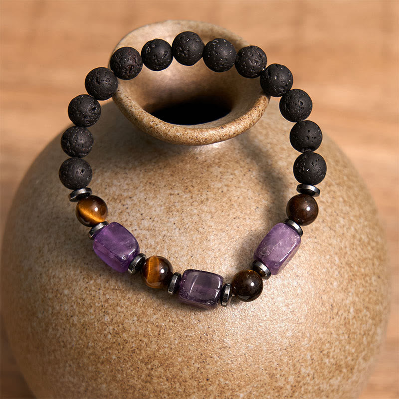 Bracelet calme en Buddha Stones et cristaux divers
