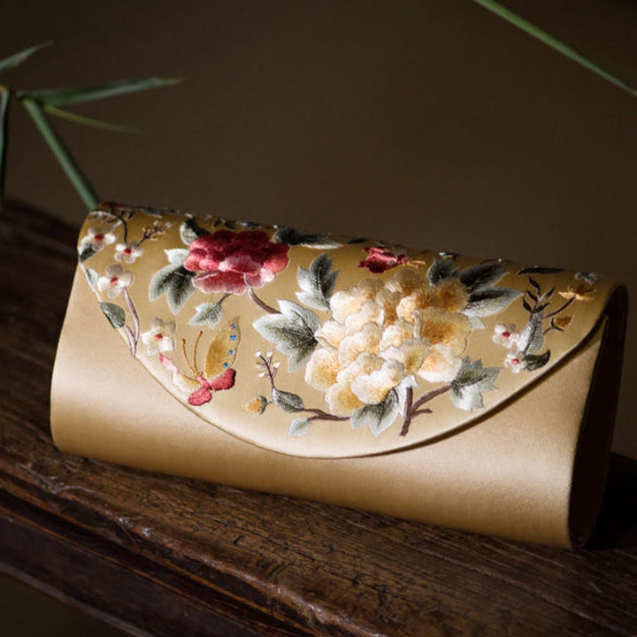 Buddha Stones Pivoine Tulipe Su Broderie Mariage Shopping Sac à main Sac à bandoulière