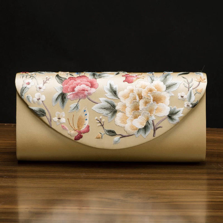 Buddha Stones Pivoine Tulipe Su Broderie Mariage Shopping Sac à main Sac à bandoulière