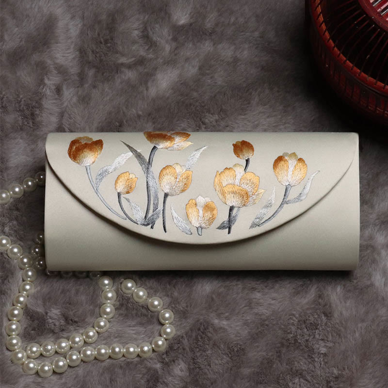 Buddha Stones Pivoine Tulipe Su Broderie Mariage Shopping Sac à main Sac à bandoulière
