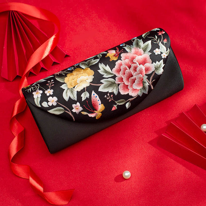 Buddha Stones Pivoine Tulipe Su Broderie Mariage Shopping Sac à main Sac à bandoulière