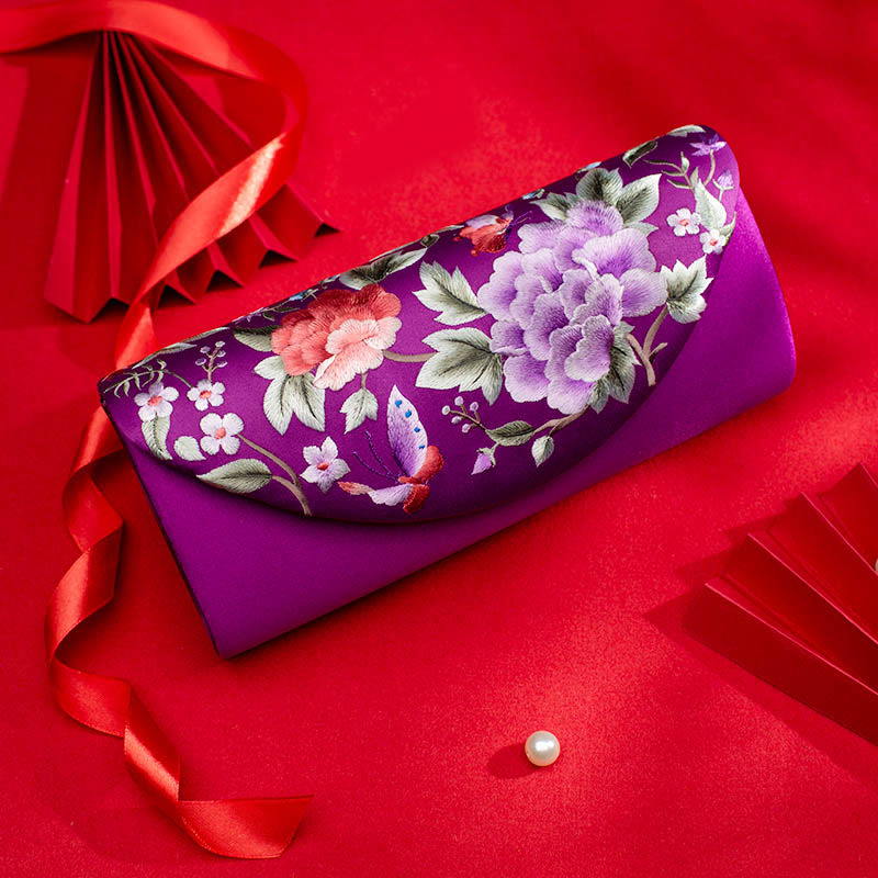 Buddha Stones Pivoine Tulipe Su Broderie Mariage Shopping Sac à main Sac à bandoulière