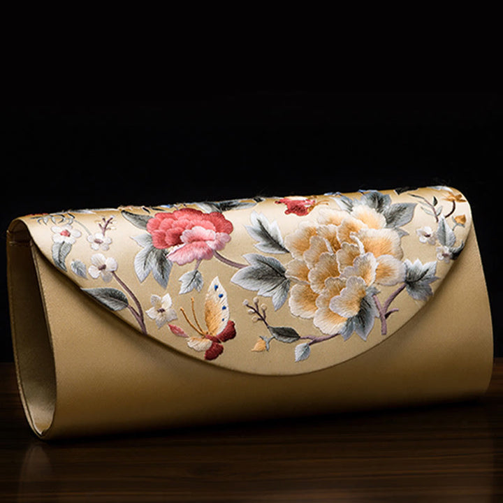 Buddha Stones Pivoine Tulipe Su Broderie Mariage Shopping Sac à main Sac à bandoulière