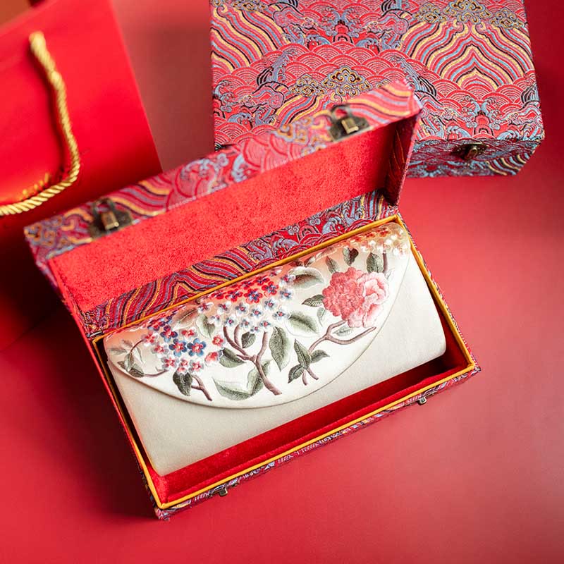 Buddha Stones Pivoine Tulipe Su Broderie Mariage Shopping Sac à main Sac à bandoulière