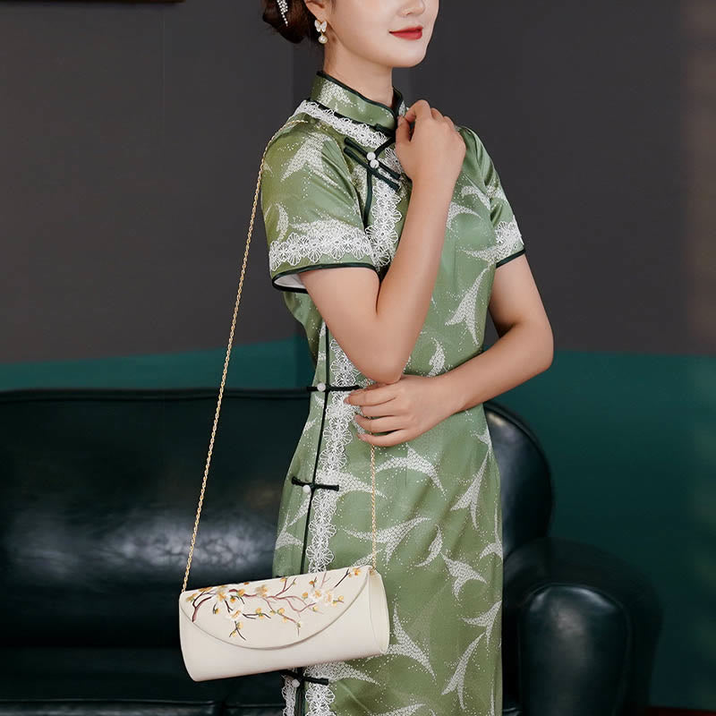 Buddha Stones Prune Bossom Tulipe Su Broderie Mariage Shopping Sac à main Sac à bandoulière