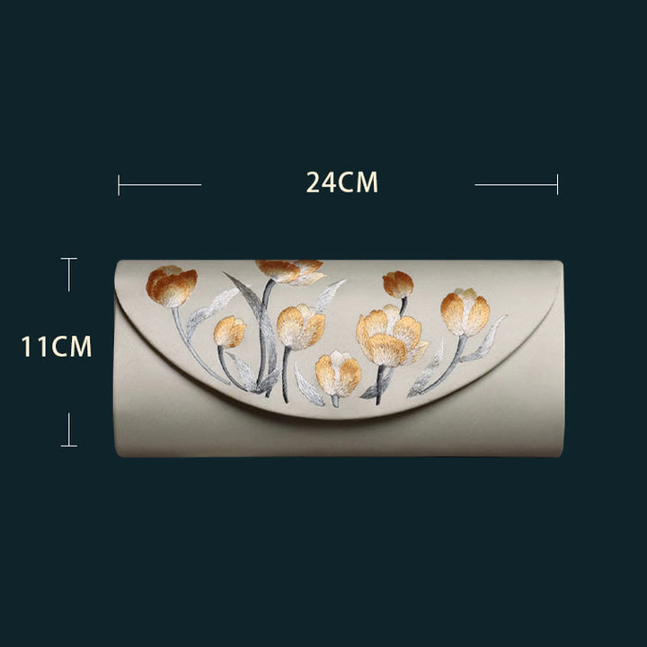 Sac à main en forme de tulipe Buddha Stones et broderie Su pour mariage