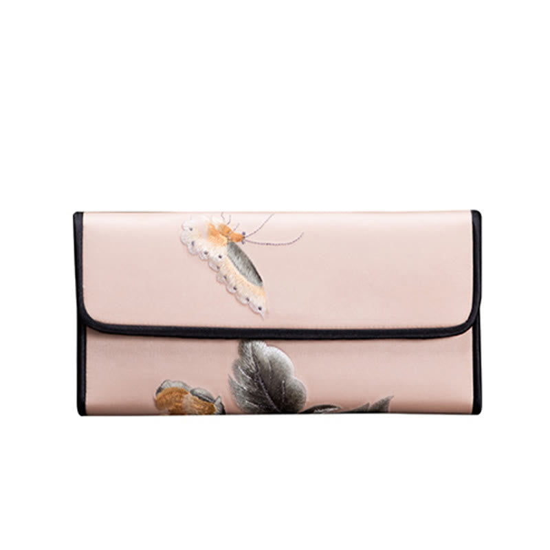 Sac à main long avec broderie Buddha Stones Pivoine Flower Su Journey Shopping