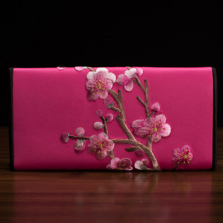 Sac à main long avec broderie Buddha Stones Plum Bossom Su Journey Shopping