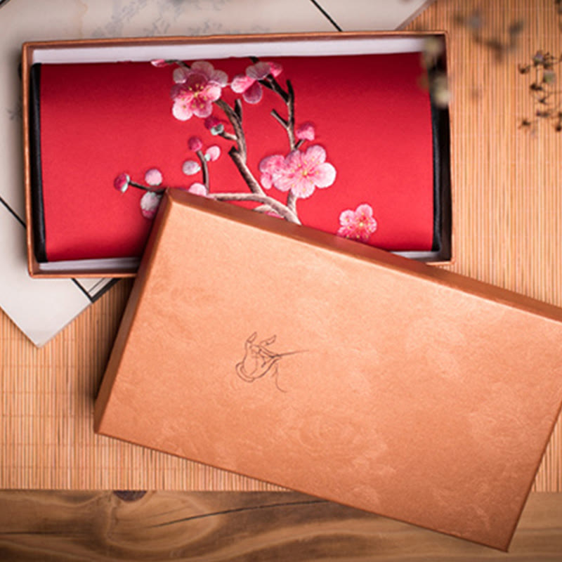 Sac à main long avec broderie Buddha Stones Plum Bossom Su Journey Shopping