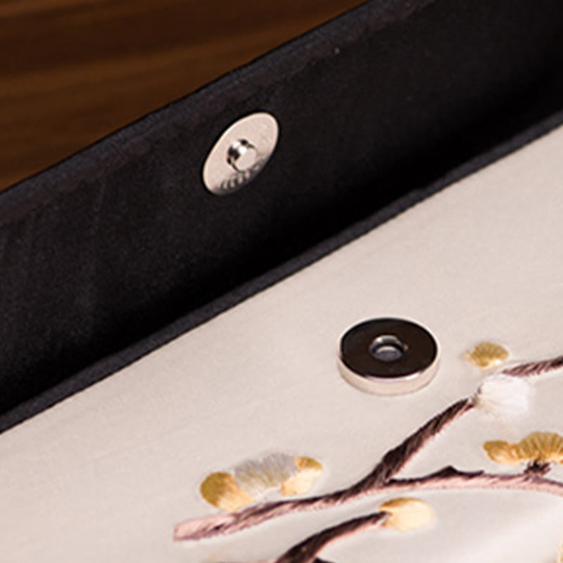 Sac à main long avec broderie Buddha Stones Plum Bossom Su Journey Shopping