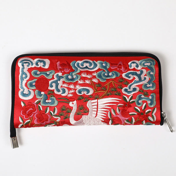 Buddha Stones Bête mythique Phoenix Dragon Qilin Su Broderie Ticket Dossier Stockage Voyage Shopping Sac à main Sac à main
