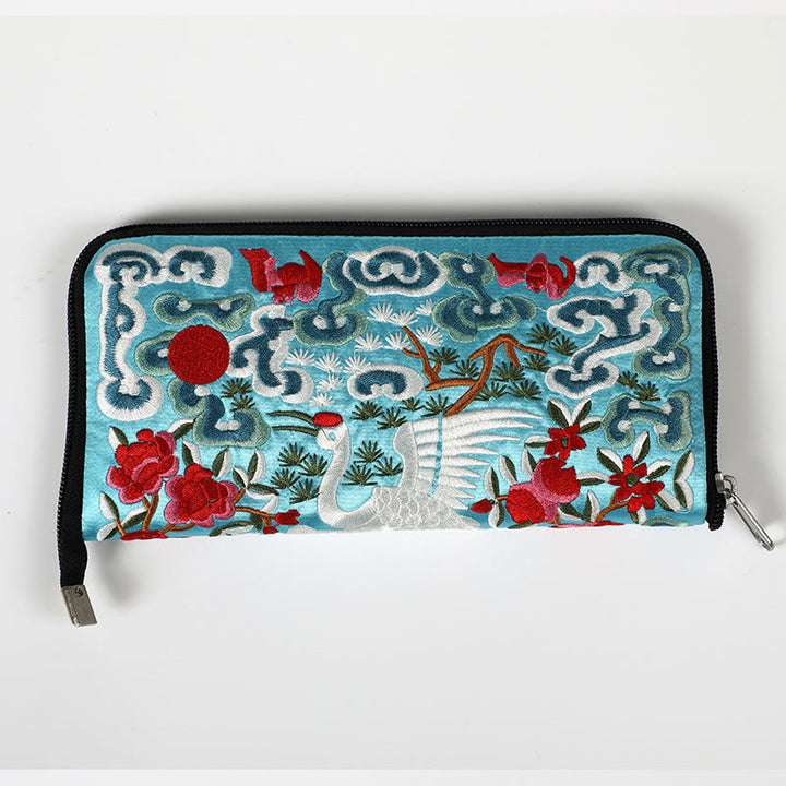 Buddha Stones Bête mythique Phoenix Dragon Qilin Su Broderie Ticket Dossier Stockage Voyage Shopping Sac à main Sac à main