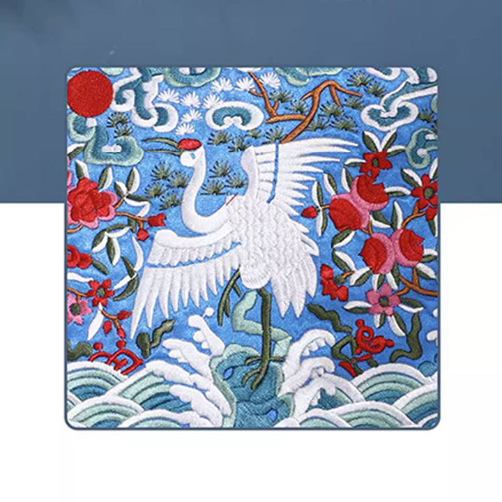 Buddha Stones Bête mythique Phoenix Dragon Qilin Su Broderie Ticket Dossier Stockage Voyage Shopping Sac à main Sac à main