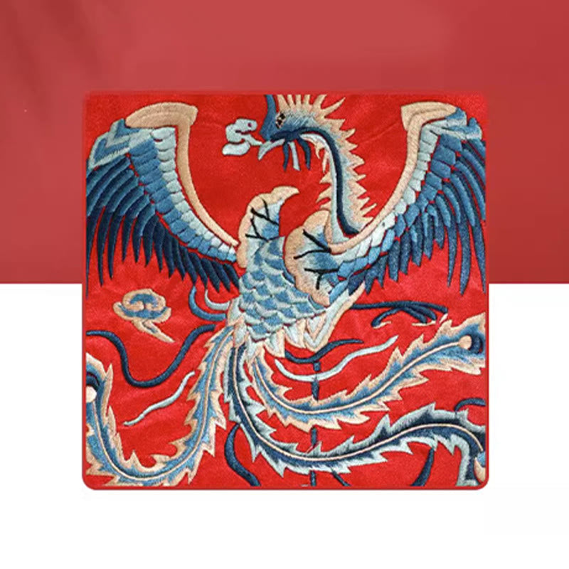 Buddha Stones Bête mythique Phoenix Dragon Qilin Su Broderie Ticket Dossier Stockage Voyage Shopping Sac à main Sac à main
