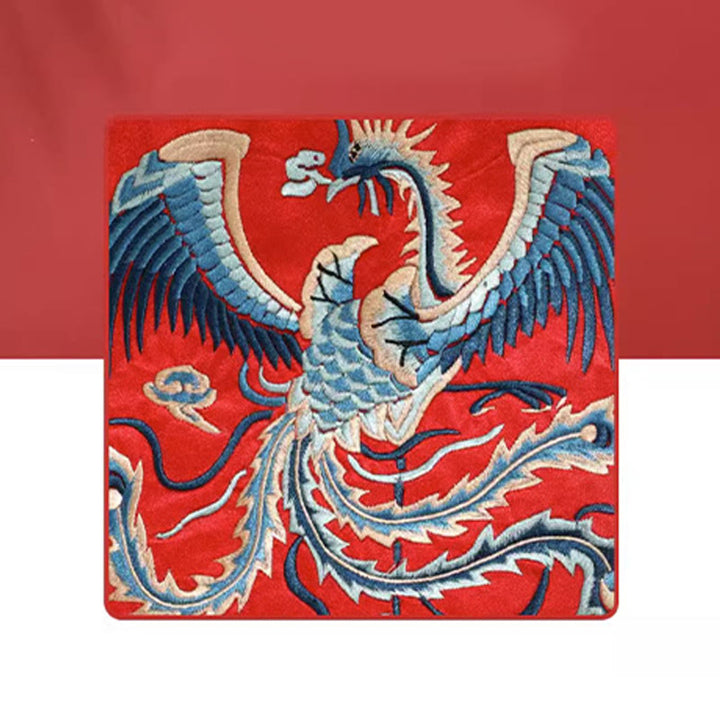 Buddha Stones Bête mythique Phoenix Dragon Qilin Su Broderie Ticket Dossier Stockage Voyage Shopping Sac à main Sac à main