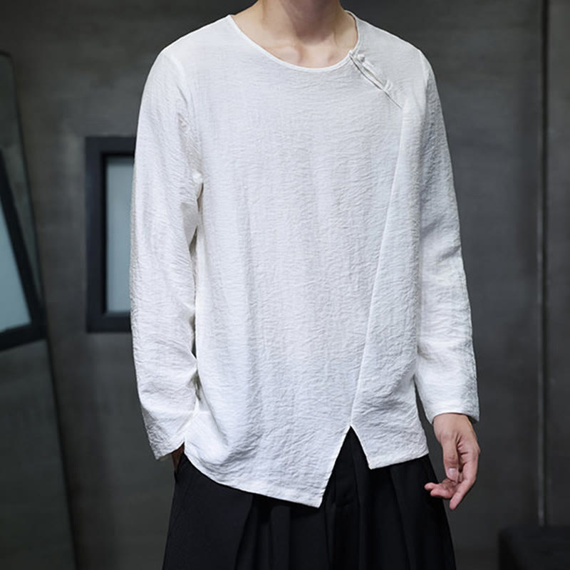 T-shirt à manches longues et col rond en coton pour homme avec Buddha Stones - image 8