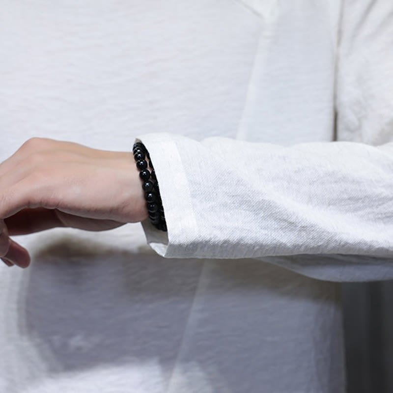 T-shirt à manches longues et col rond en coton pour homme avec Buddha Stones - image 19