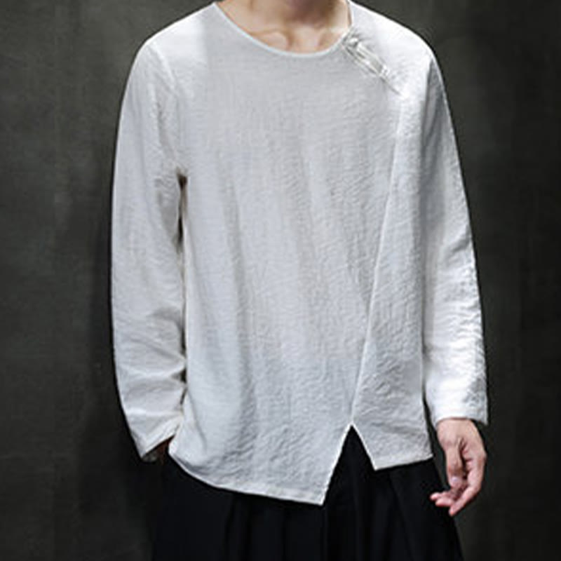 T-shirt à manches longues et col rond en coton pour homme avec Buddha Stones - image 14