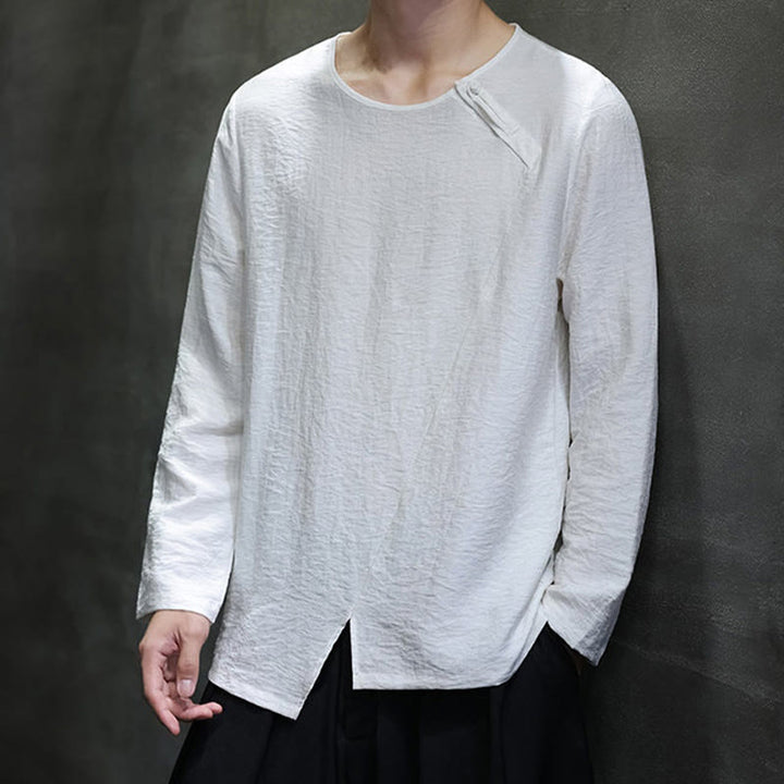 T-shirt à manches longues et col rond en coton pour homme avec Buddha Stones - image 10