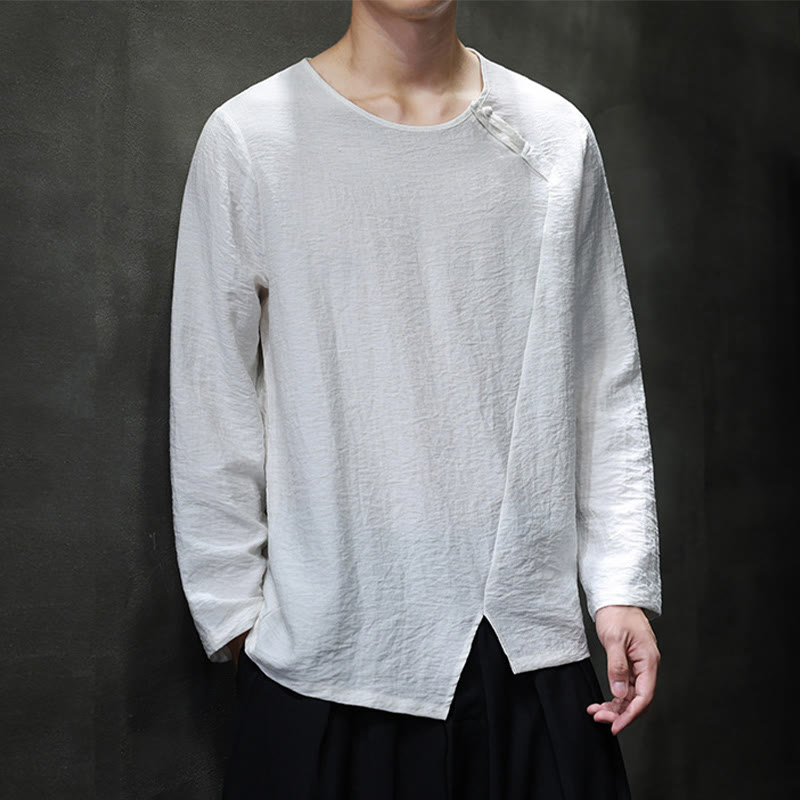 T-shirt à manches longues et col rond en coton pour homme avec Buddha Stones - image 20