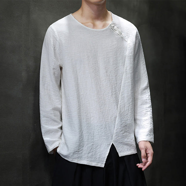 T-shirt à manches longues et col rond en coton pour homme avec Buddha Stones - image 20