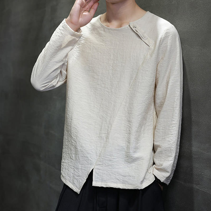 T-shirt à manches longues et col rond en coton pour homme avec Buddha Stones - image 6