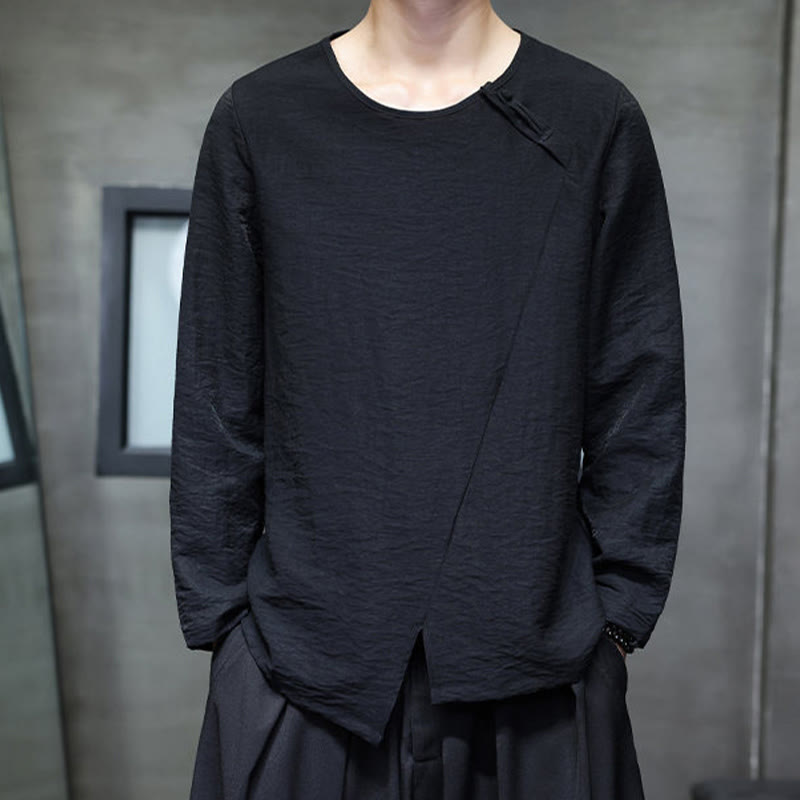 T-shirt à manches longues et col rond en coton pour homme avec Buddha Stones - image 22