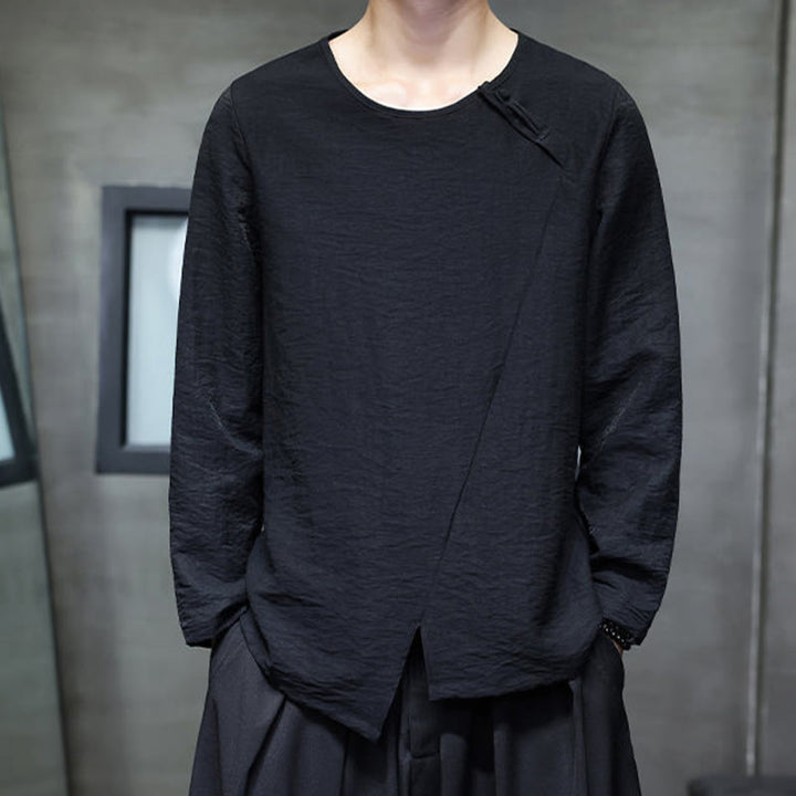 T-shirt à manches longues et col rond en coton pour homme avec Buddha Stones - image 22