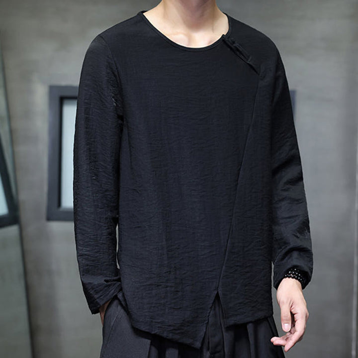 T-shirt à manches longues et col rond en coton pour homme avec Buddha Stones - image 29