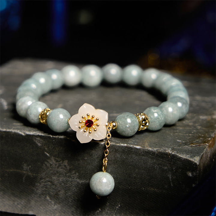 Bracelet Buddha Stones Jade Abondance Fleur
