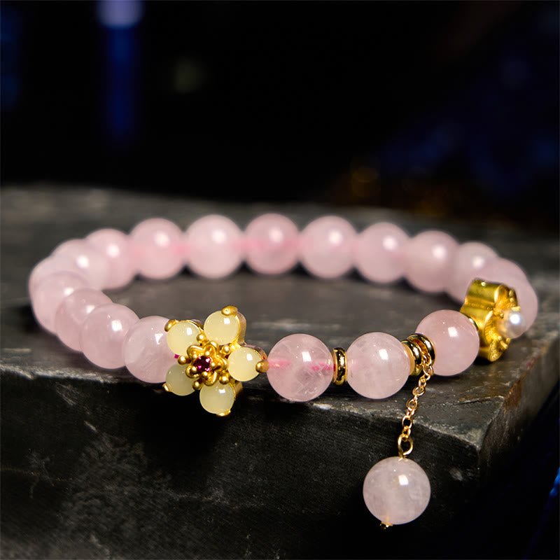 Bracelet de chaleur en cristal rose et citrine Buddha Stones