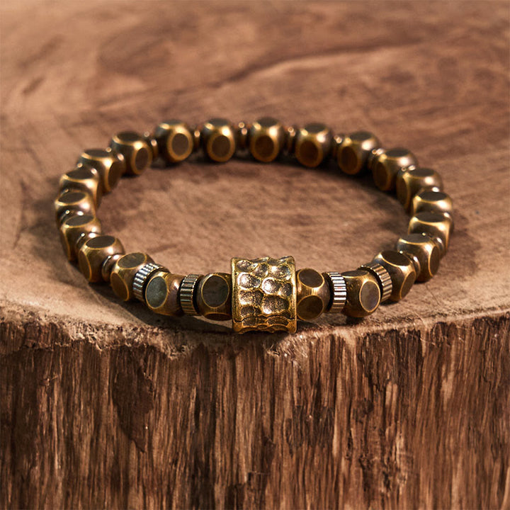Bracelet d'équilibre en cuivre avec motif météorite et Buddha Stones