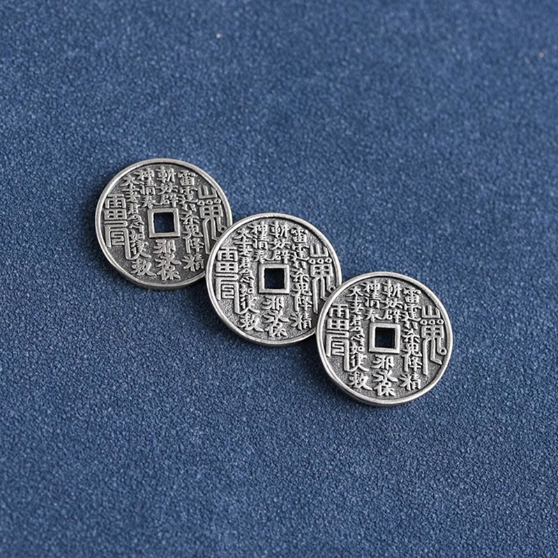 Bracelet de cheville tressé en argent sterling 925 avec protection des pièces de monnaie et Buddha Stones