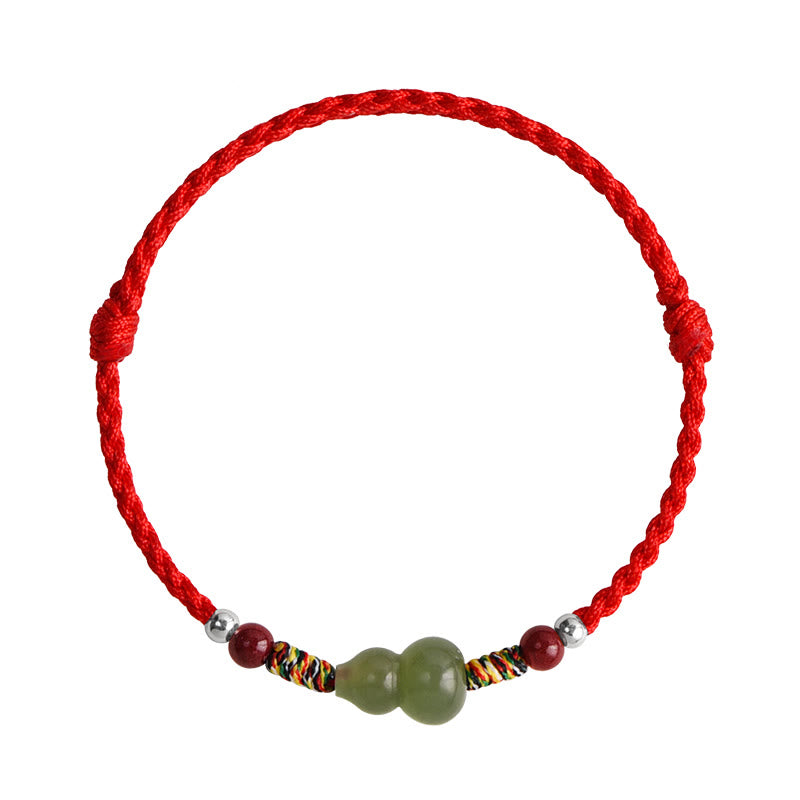 Bracelet de cheville tressé en jade naturel Hetian Buddha Stones et protection porte-bonheur