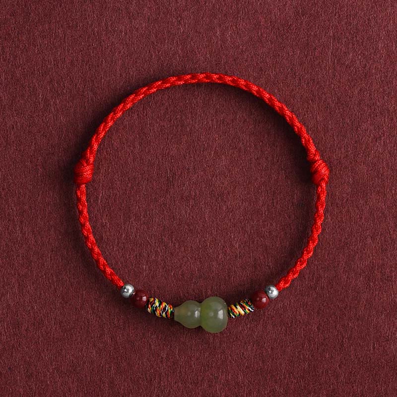 Bracelet de cheville tressé en jade naturel Hetian Buddha Stones et protection porte-bonheur