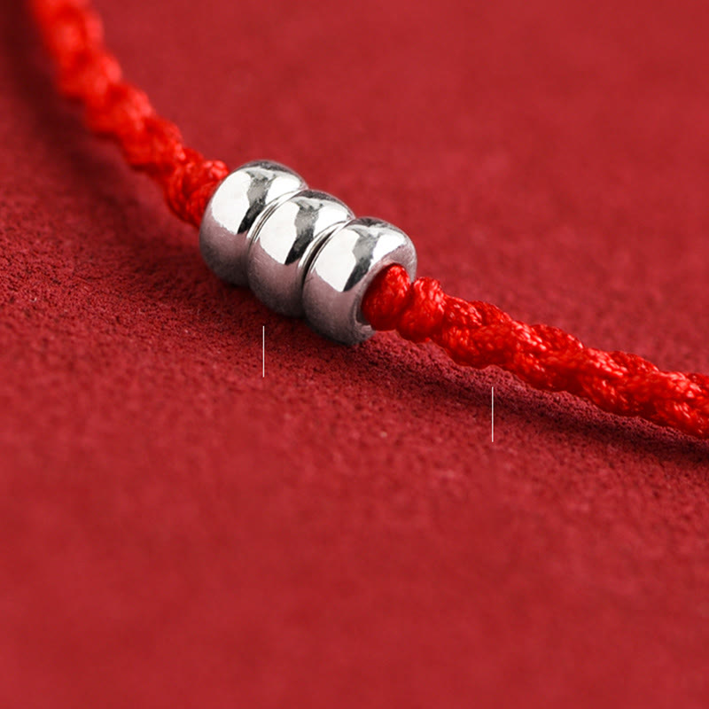 Bracelet de cheville tressé en argent sterling 925 avec Buddha Stones et protection