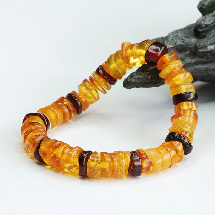 Bracelet de confiance avec boucle de paix en ambre et Buddha Stones