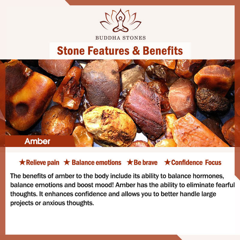 Bracelet de confiance avec boucle de paix en ambre et Buddha Stones