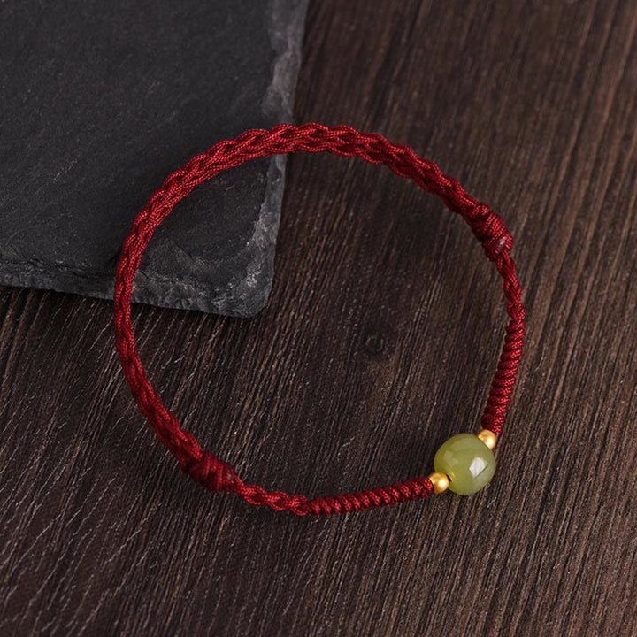 Bracelet de cheville tressé en Buddha Stones Pierres de Bouddha Protection Chance