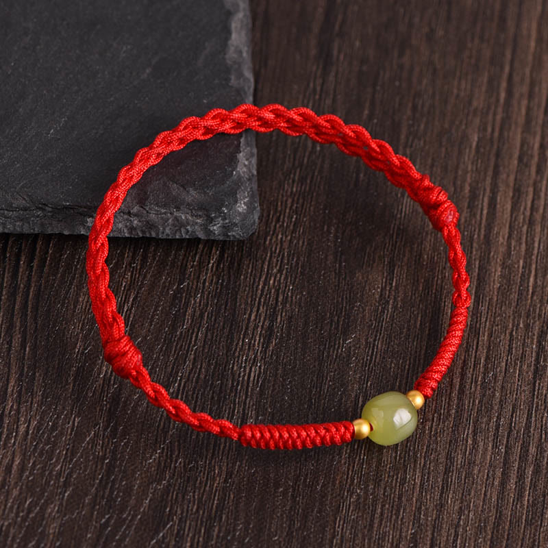 Bracelet de cheville tressé en Buddha Stones Pierres de Bouddha Protection Chance