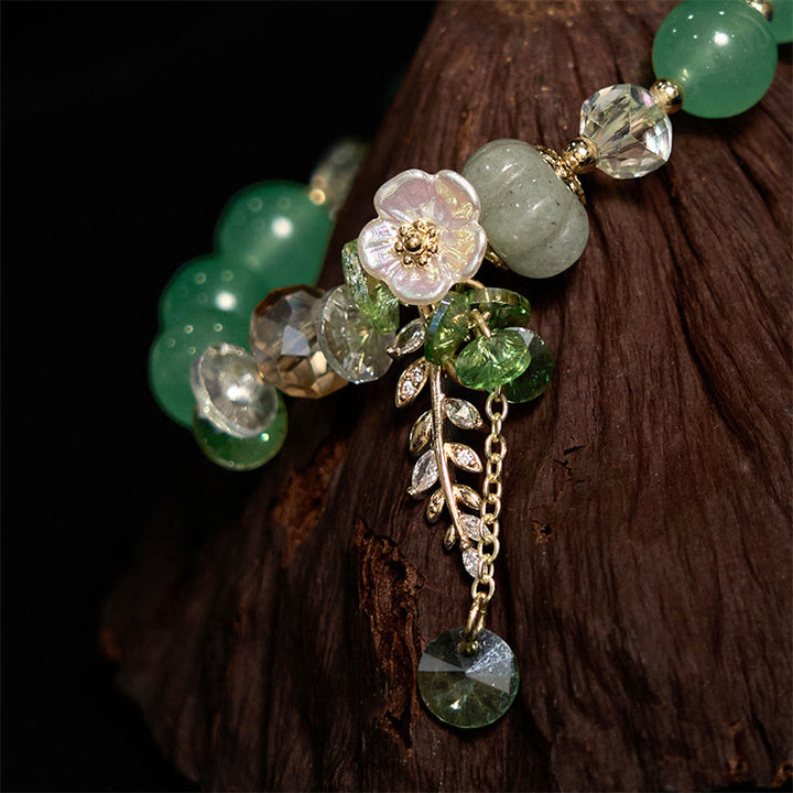 Bracelet de guérison en aventurine verte et améthyste en cristal bleu Buddha Stones