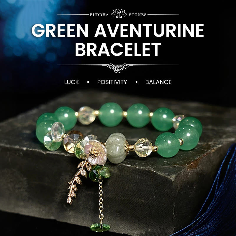 Bracelet de guérison en aventurine verte et améthyste en cristal bleu Buddha Stones