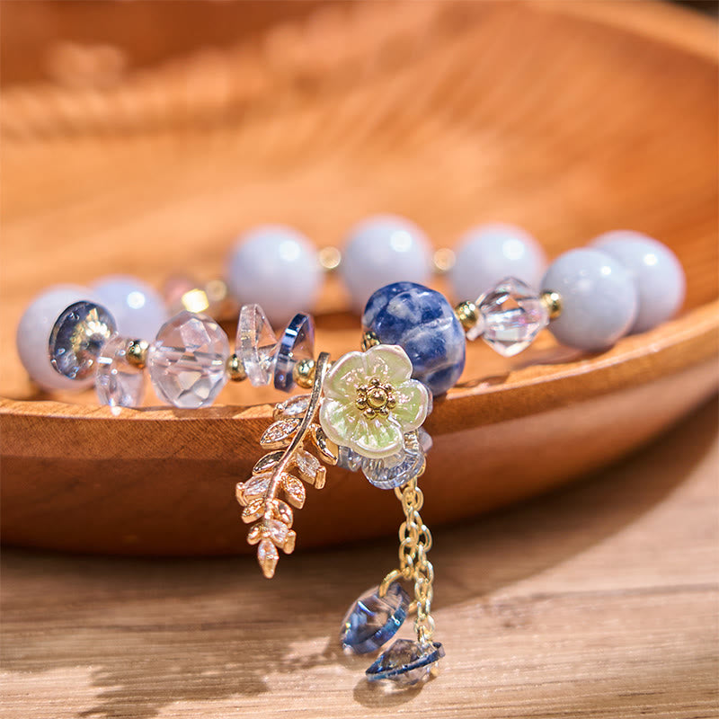 Bracelet de guérison en aventurine verte et améthyste en cristal bleu Buddha Stones