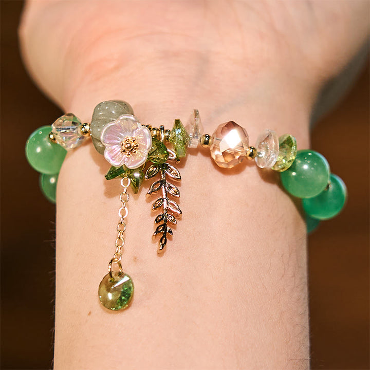Bracelet de guérison en aventurine verte et améthyste en cristal bleu Buddha Stones